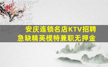 安庆连锁名店KTV招聘急缺精英模特兼职无押金